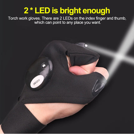 Gants de Lampe de poche Lumineux de pêche avec 2 lampes