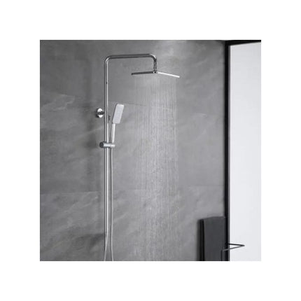 Terra Ensemble colonne douche avec douchette et Pomme de douche pluie carrée