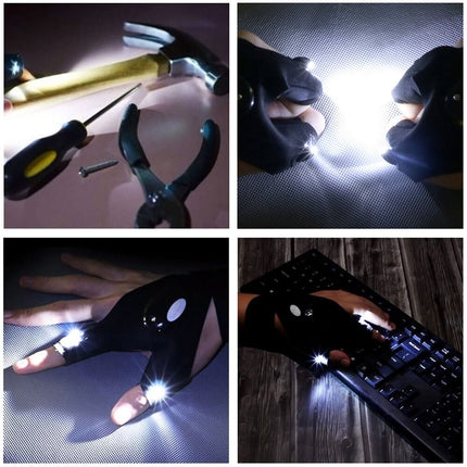 Gants de Lampe de poche Lumineux de pêche avec 2 lampes