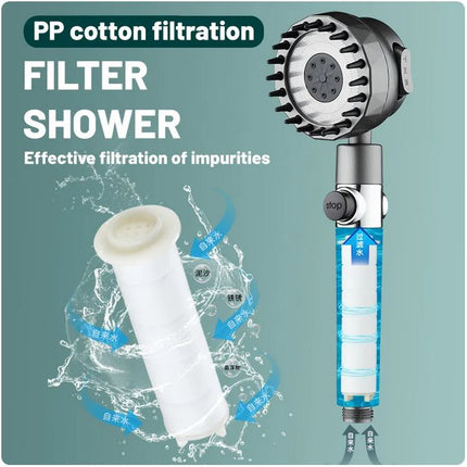 Pomme de douche HAUTE PRESSION + Filtre, Douchette à 3 modes