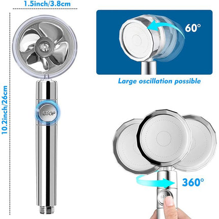 Douchette Pomme Douche Salle de Bain Blanche, Rotation 360°