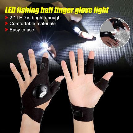 Gants de Lampe de poche Lumineux de pêche avec 2 lampes
