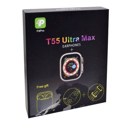 PACK MONTRE CONNECTÉE T55 ULTRA PRO MAX + 2 CEINTURES + EARBUDS
